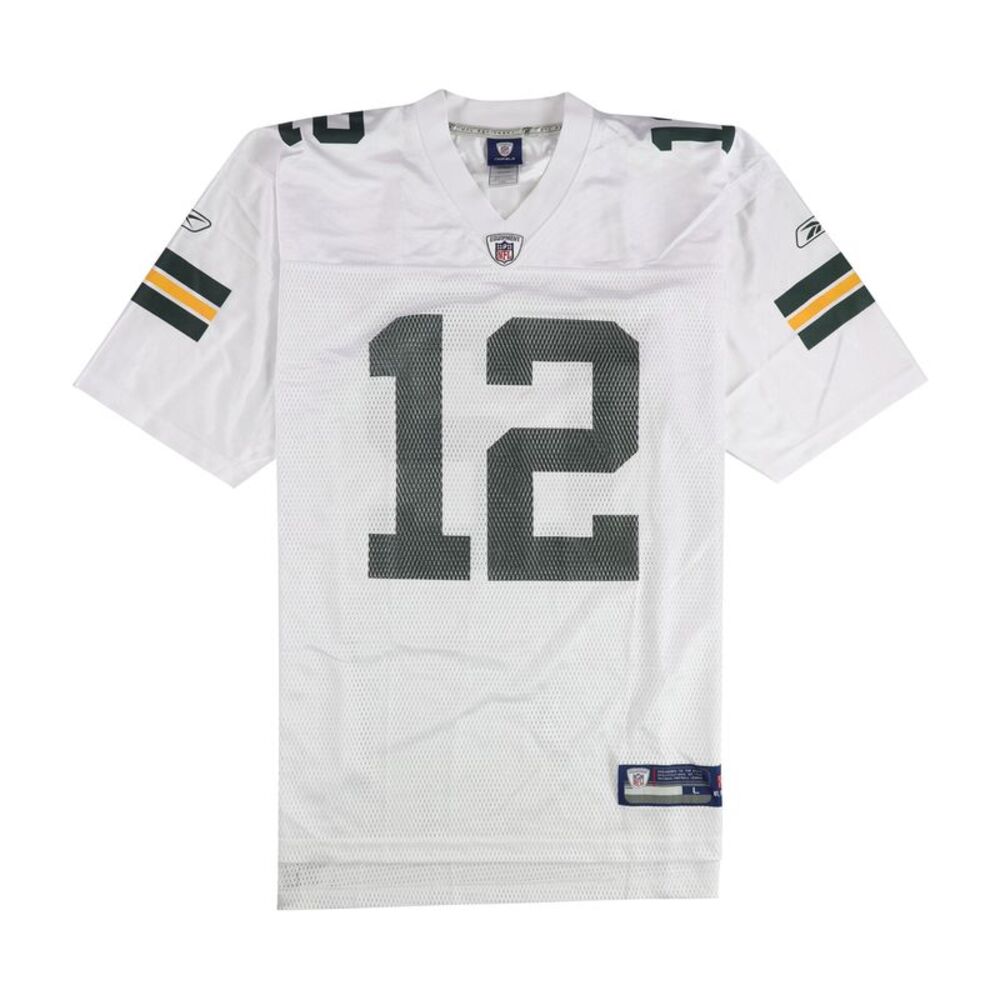 ONFIELD Mens Green Bay Packers Rodgers #12 Jersey, White, L, DM